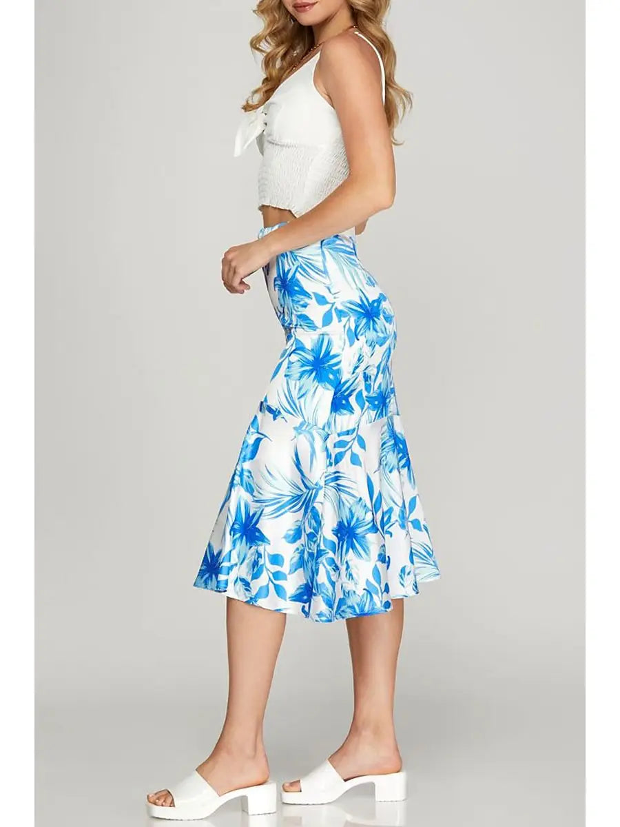 Floral Print Cowl Neck Sleeveless Satin Set