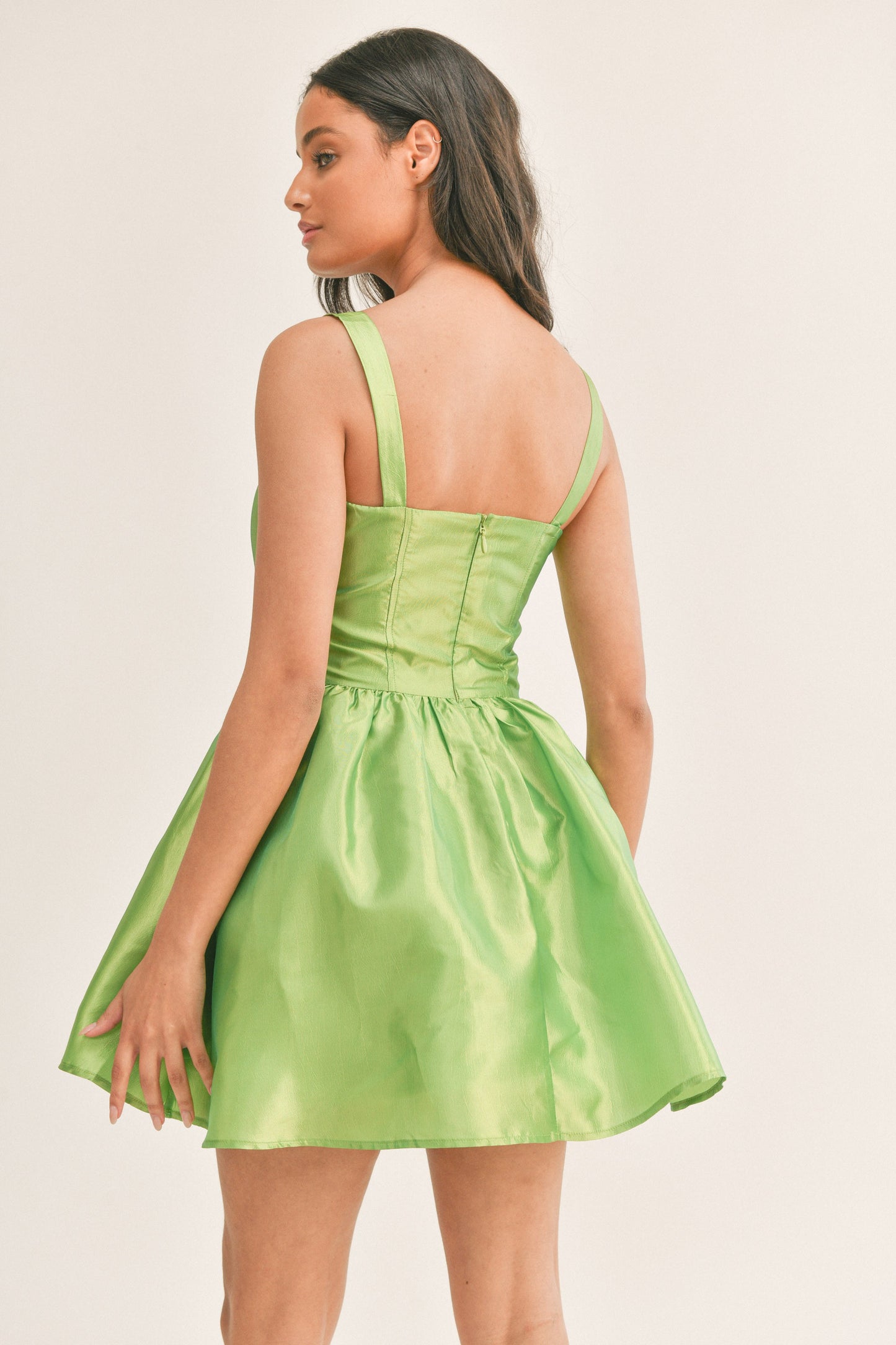 Fit And Flare Mini Dress With Square Neckline