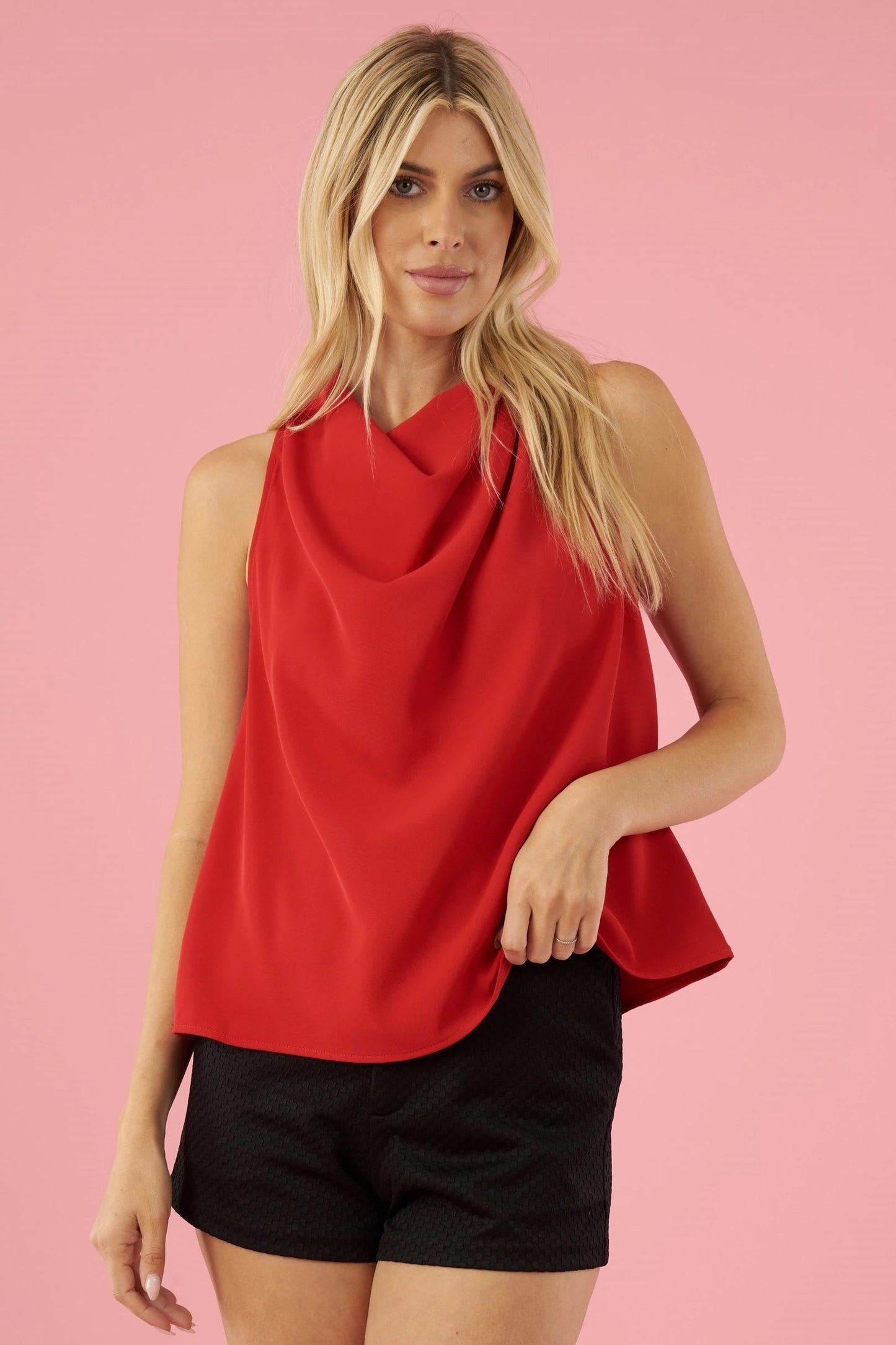 Draped Cowl Neck Top