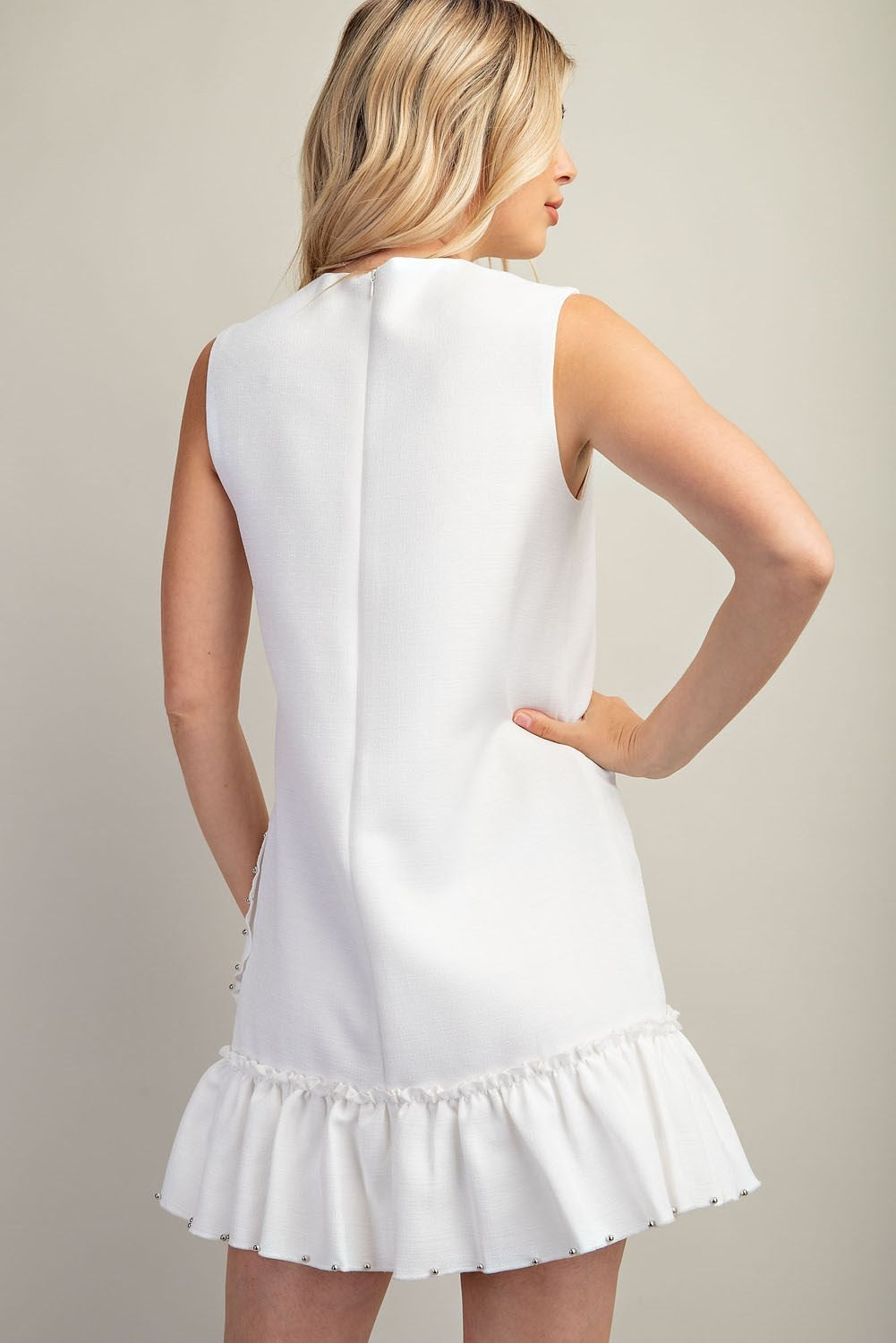 Callista Stud Embellished Hem Mini Dress