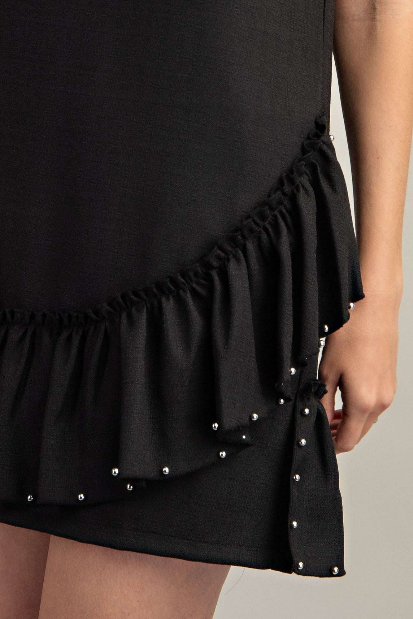 Callista Stud Embellished Hem Mini Dress