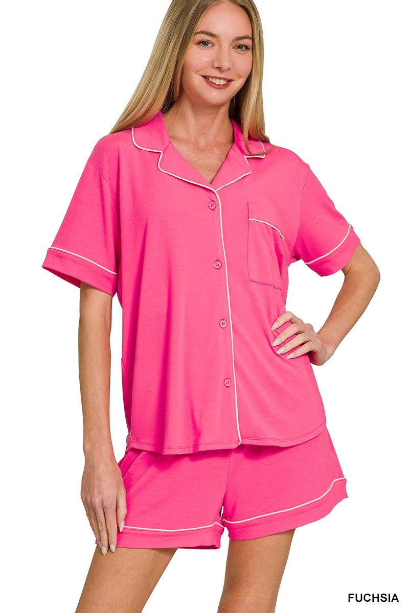 hot pink pajama set