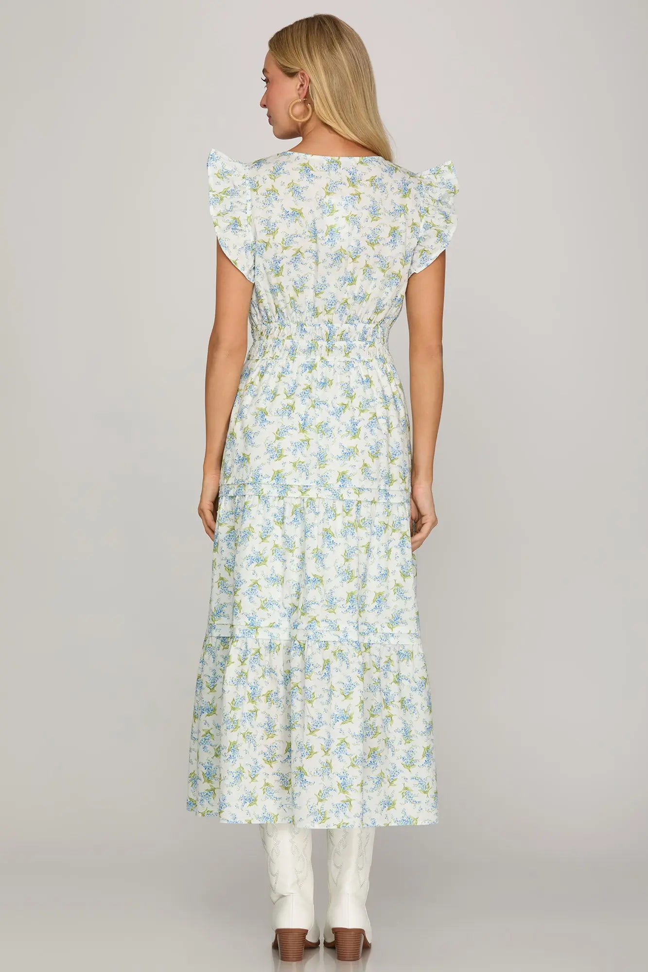 hydrangea maxi dress