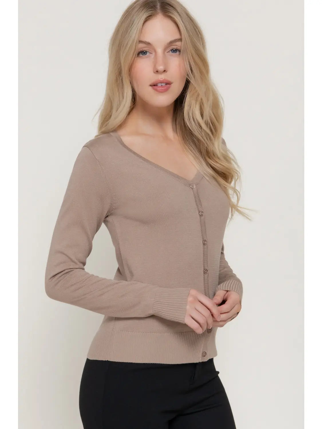 Long Sleeve V-Neck Button Down Sweater Cardigan