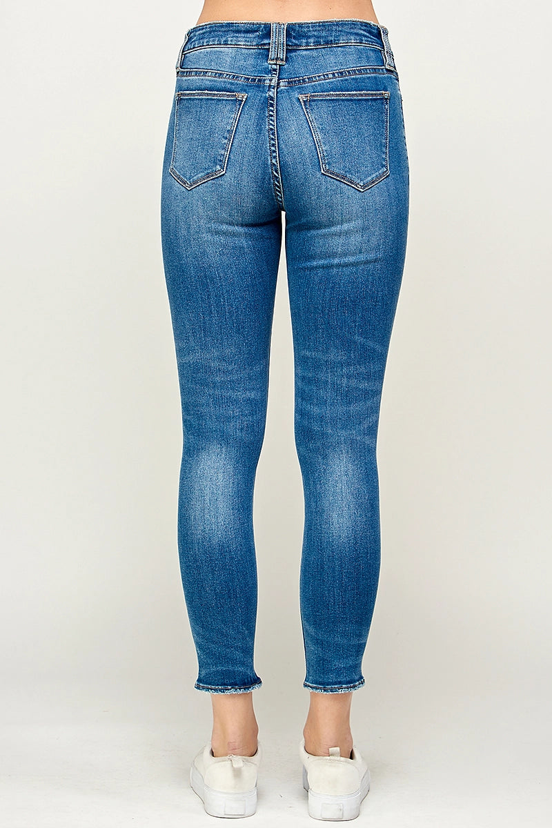 Medium Wash - Mid Rise Skinny Jeans