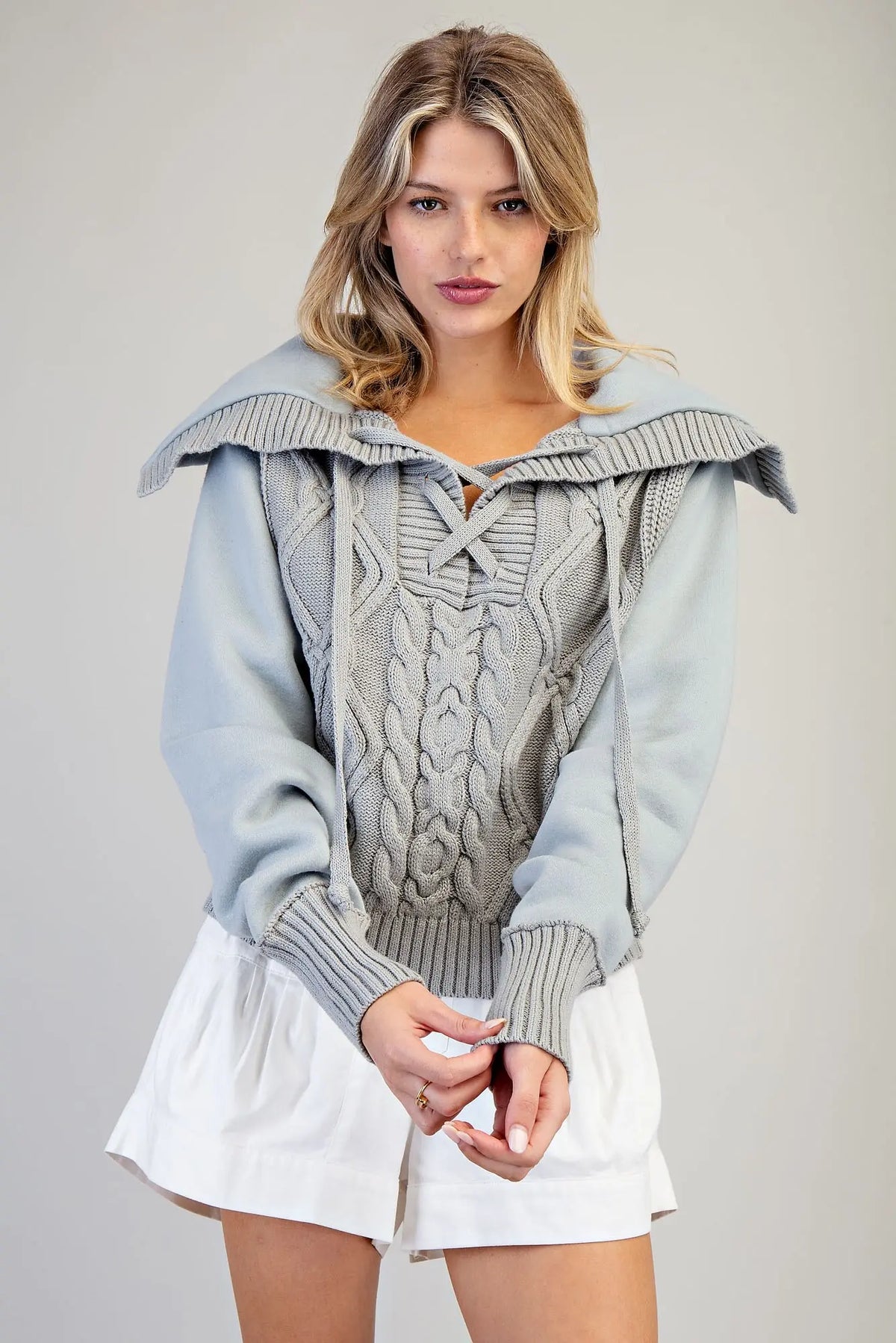 Sailor Cropped Sweater Top