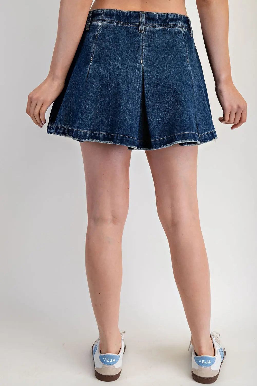 Side Zipper Denim Mini Skirt