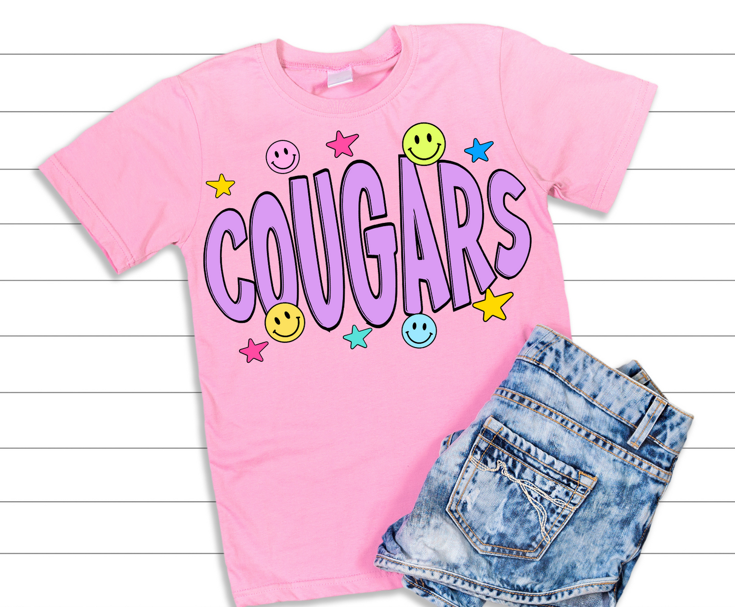smiley face cougar tshirt