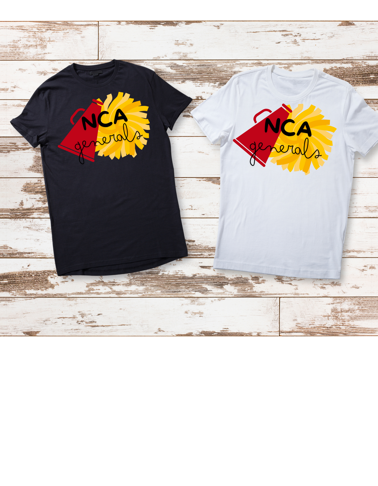 NCA Generals pom and megaphone