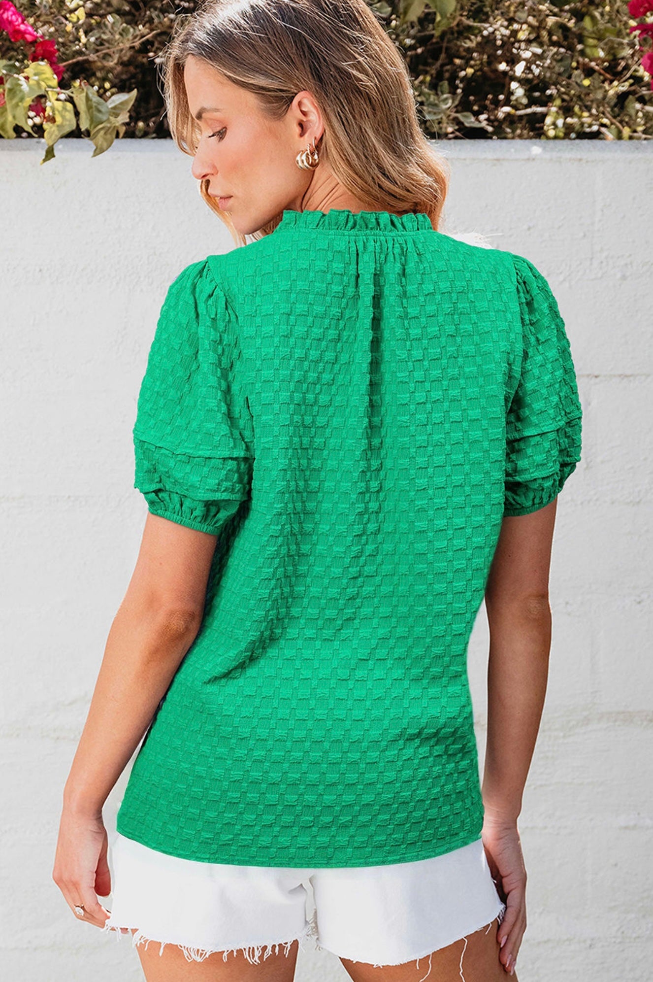 Green textured top