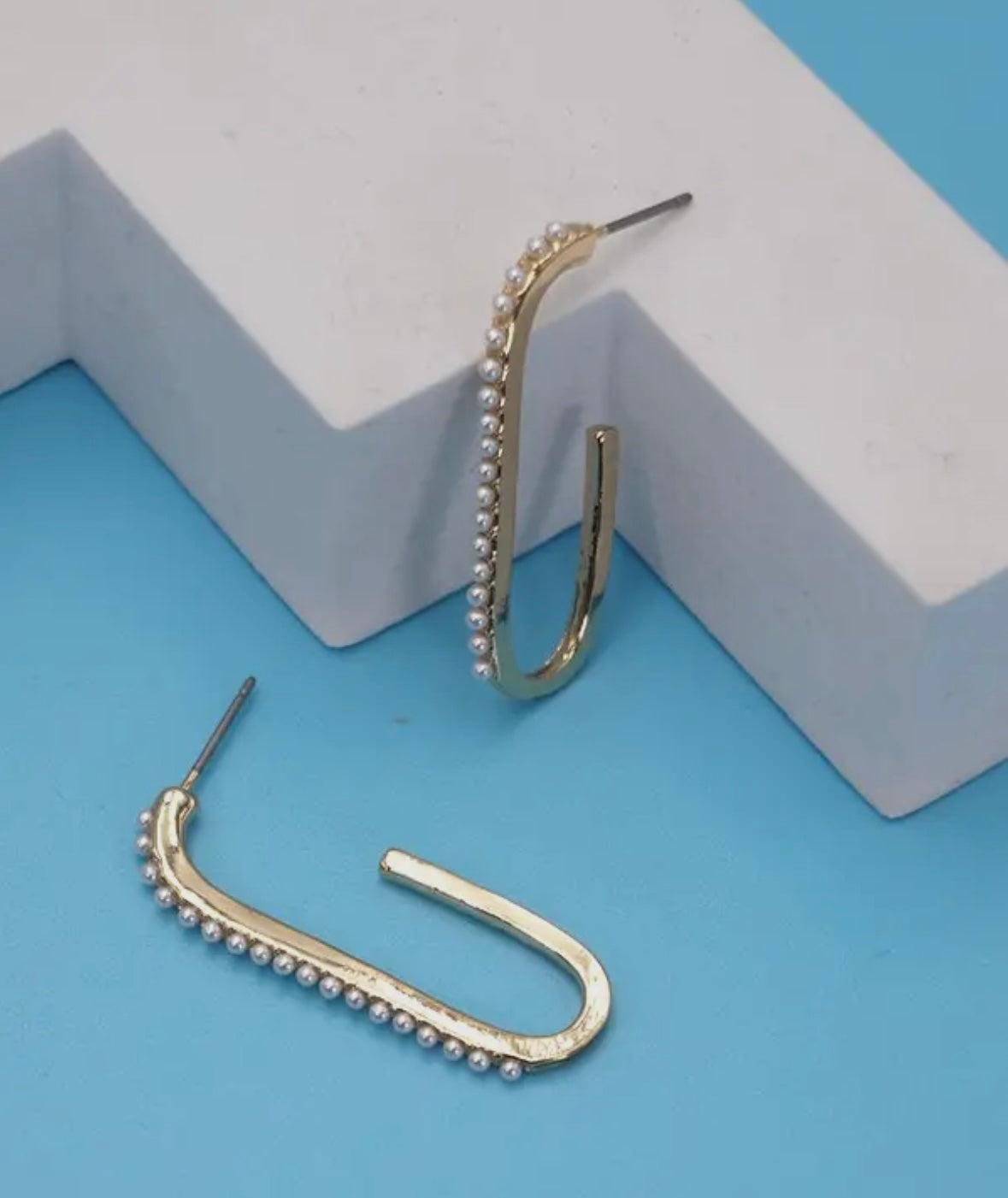 Pearl Huggie earrings