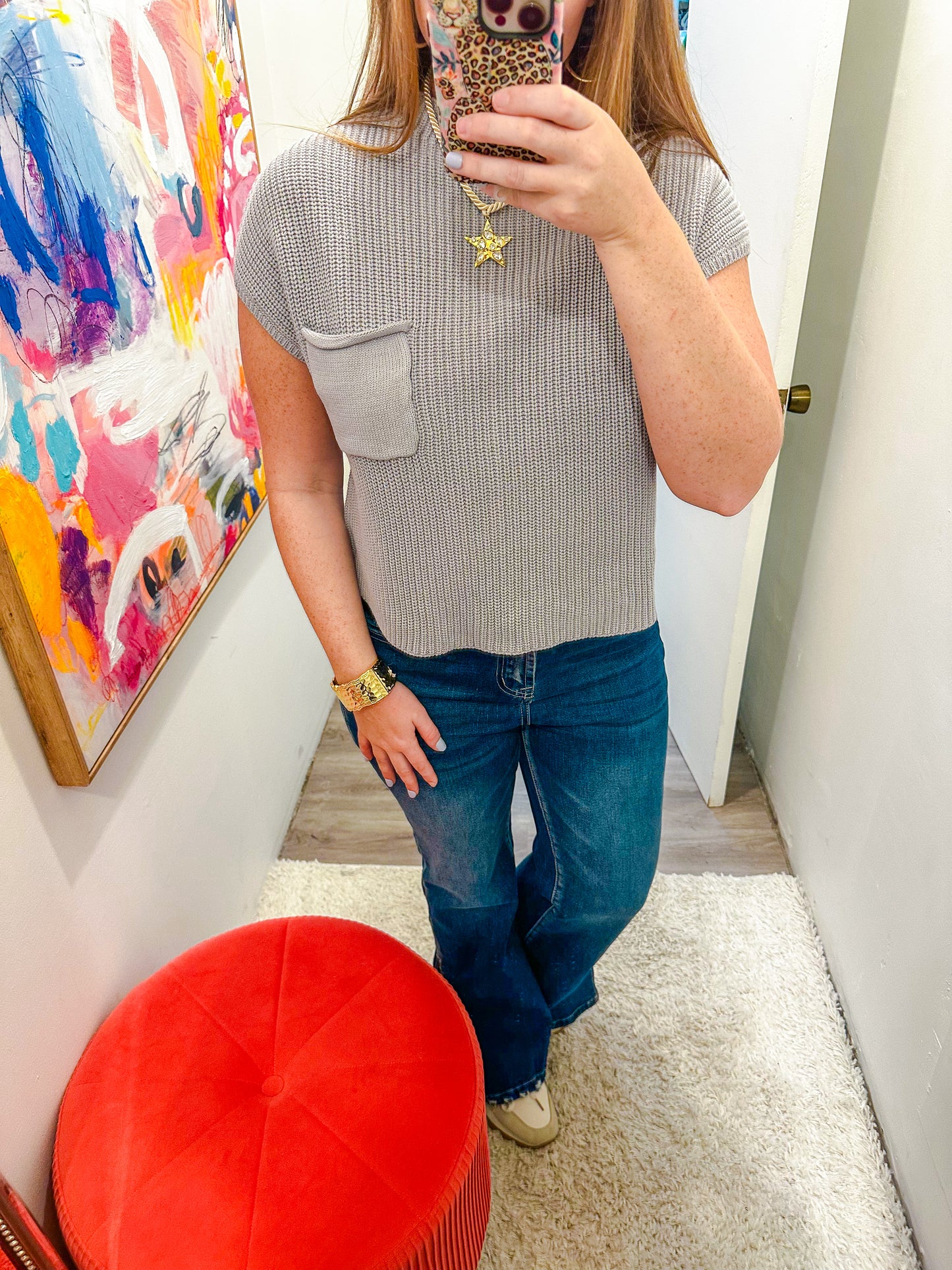pocket sweater top