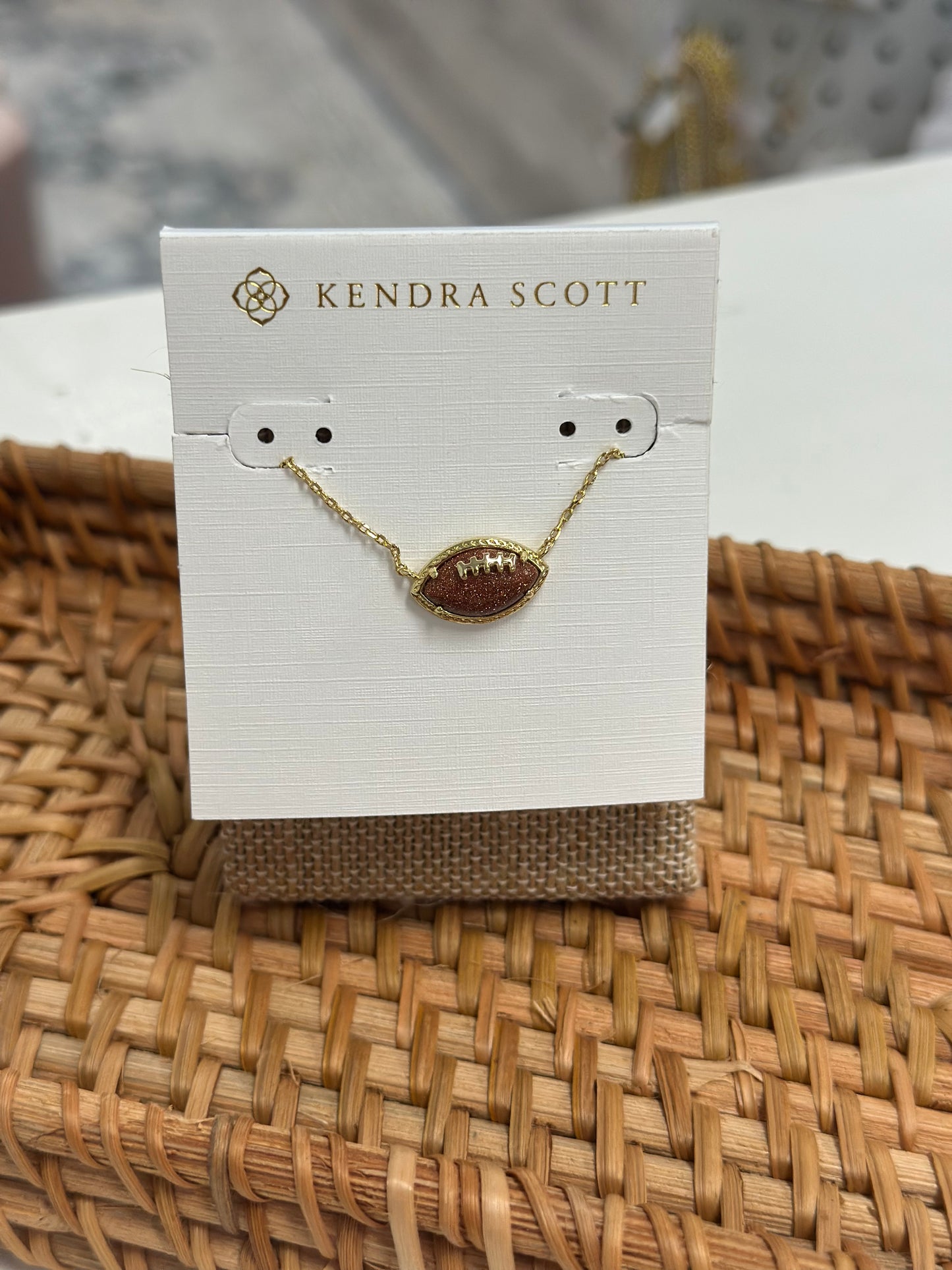 Kendra Scott Glittery Football Necklace