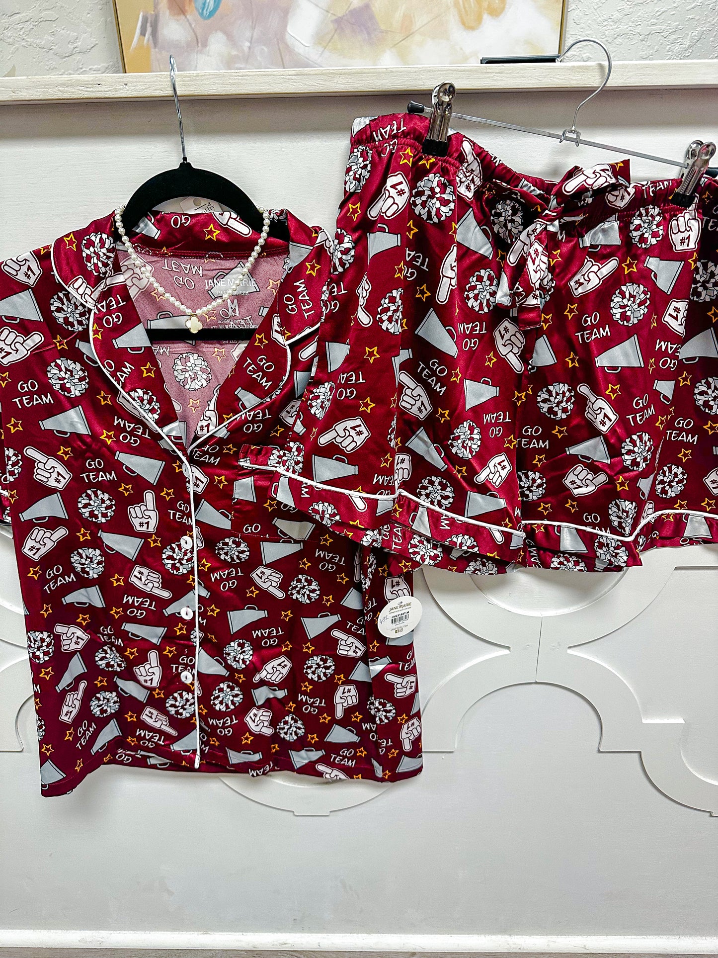 "Go Team" Maroon Pj Set