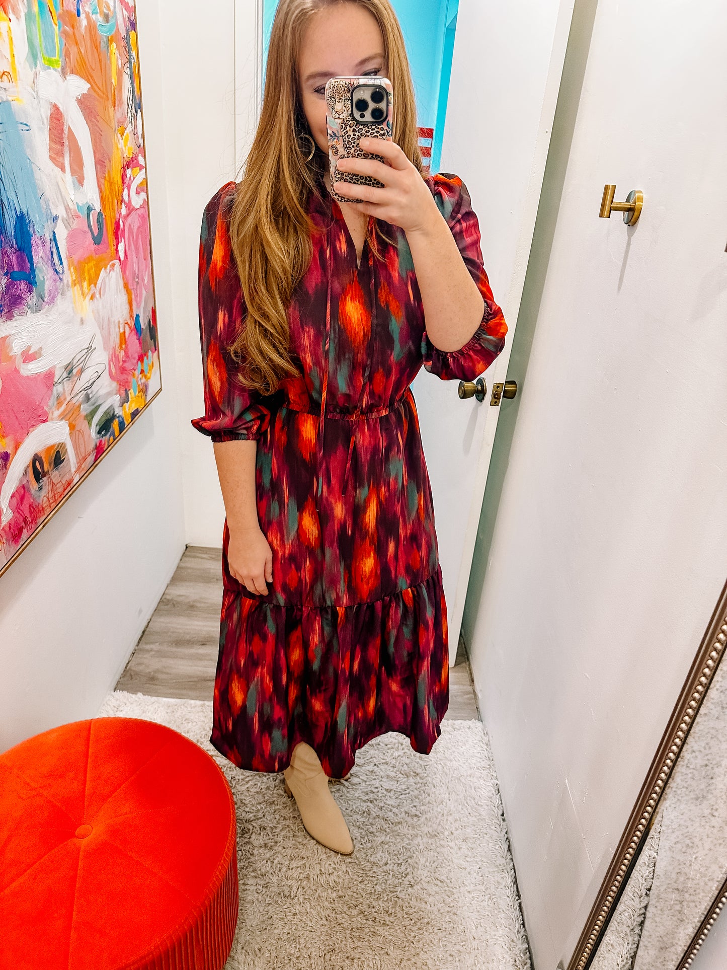 brushstroke maxi dress