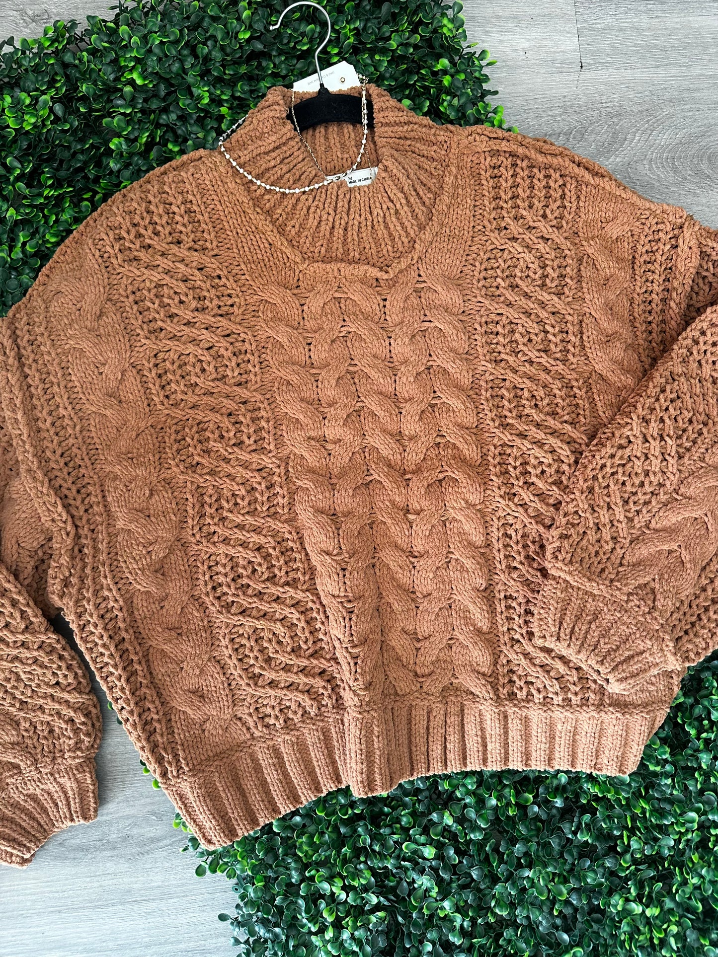 Brown Mock neck Sweater