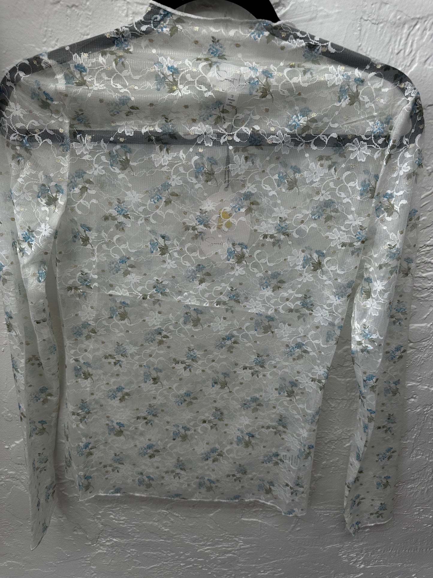 Blue and Green Sheer Floral Undershirt
