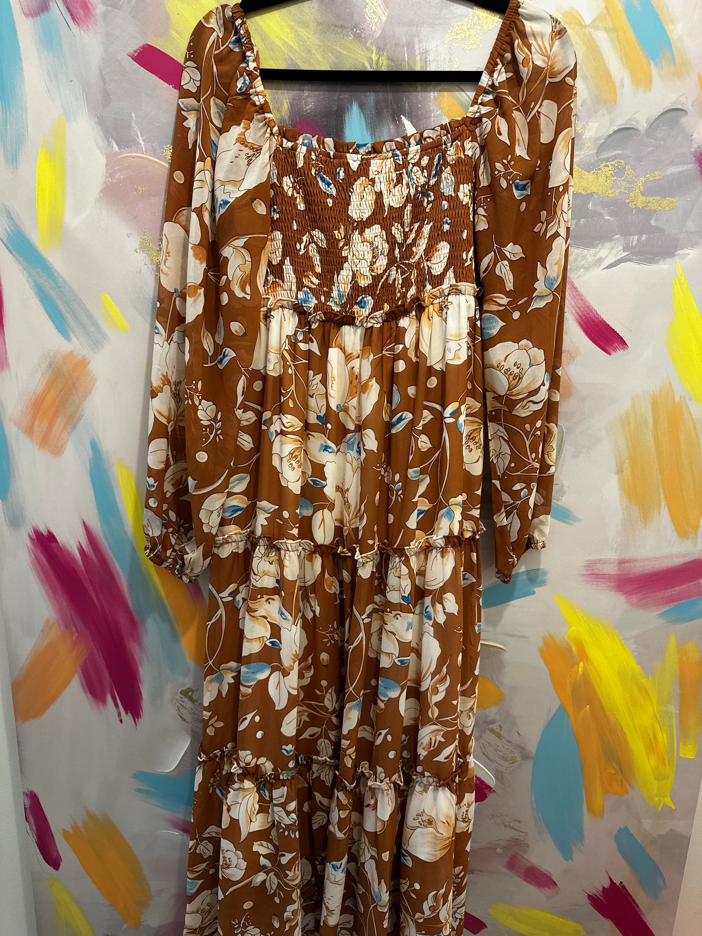 Neutral Brown Maxi Dress