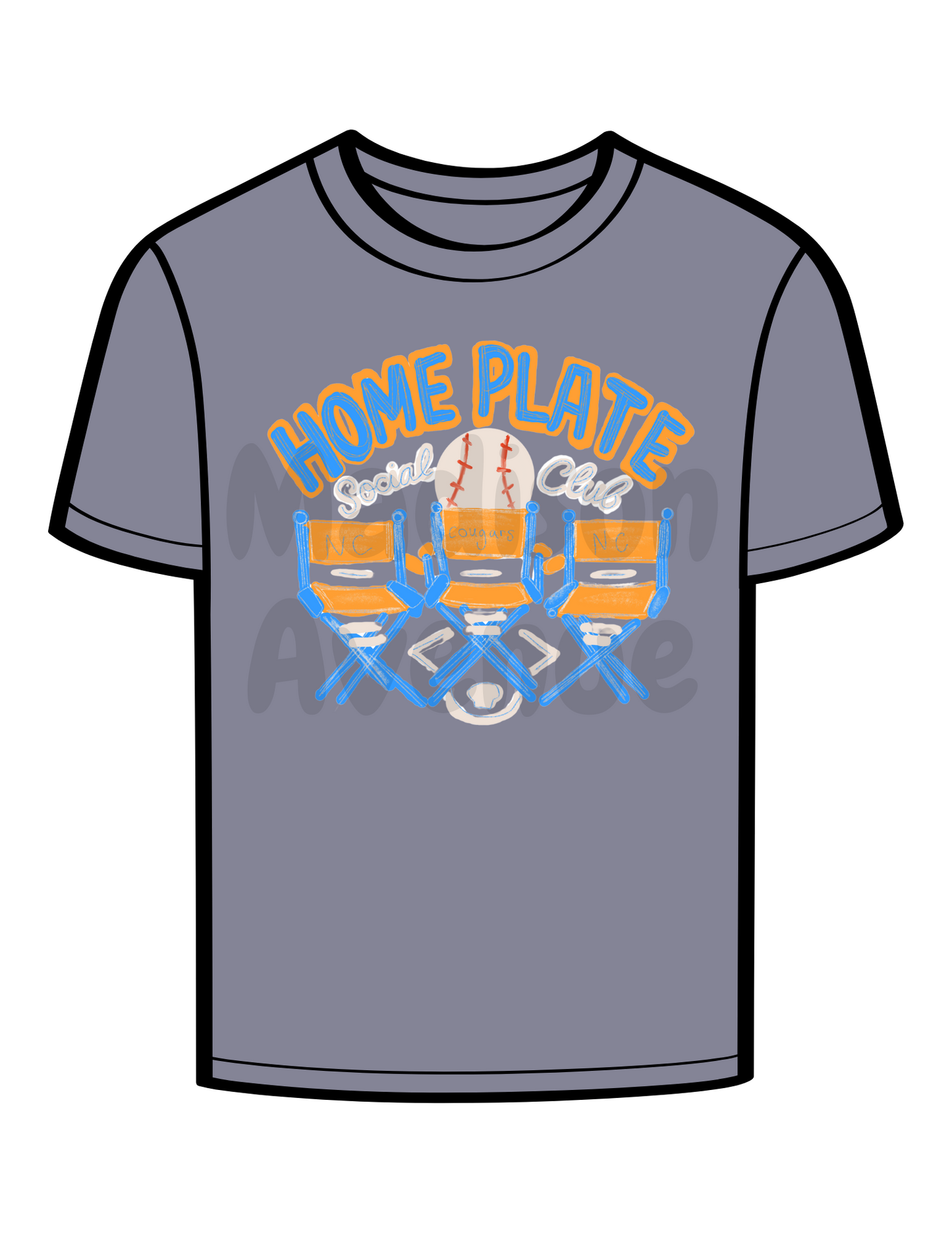 Cougars Baseball home plate social club t-shirt