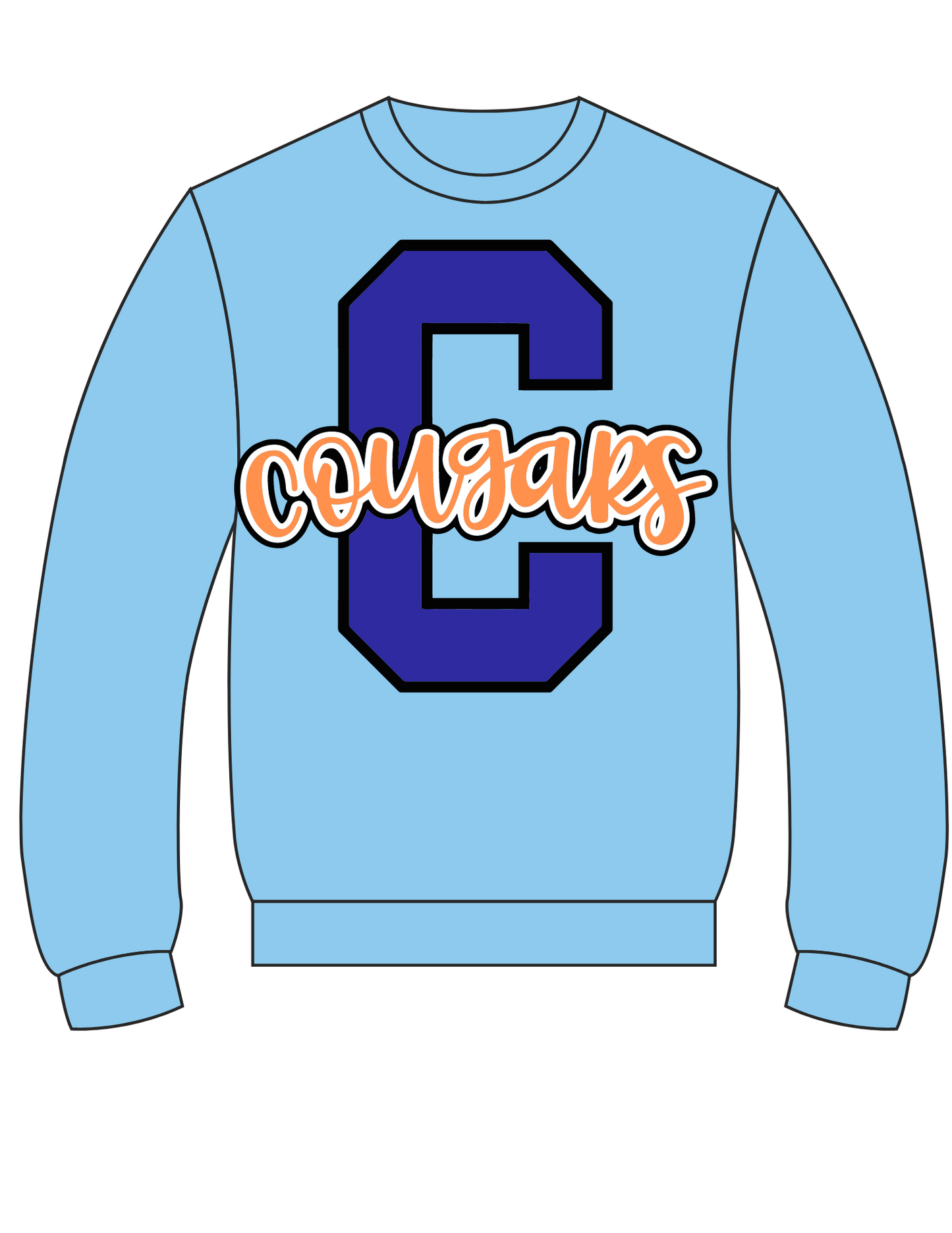 Powder Blue C Cougars Sweatshirt