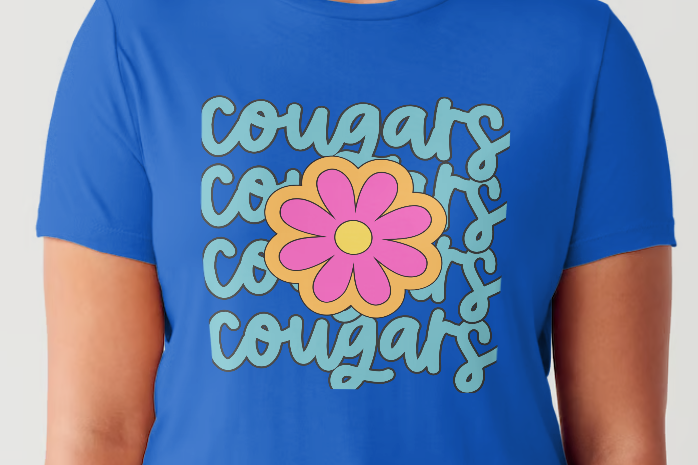 Floral COUGARS spirit tshirt