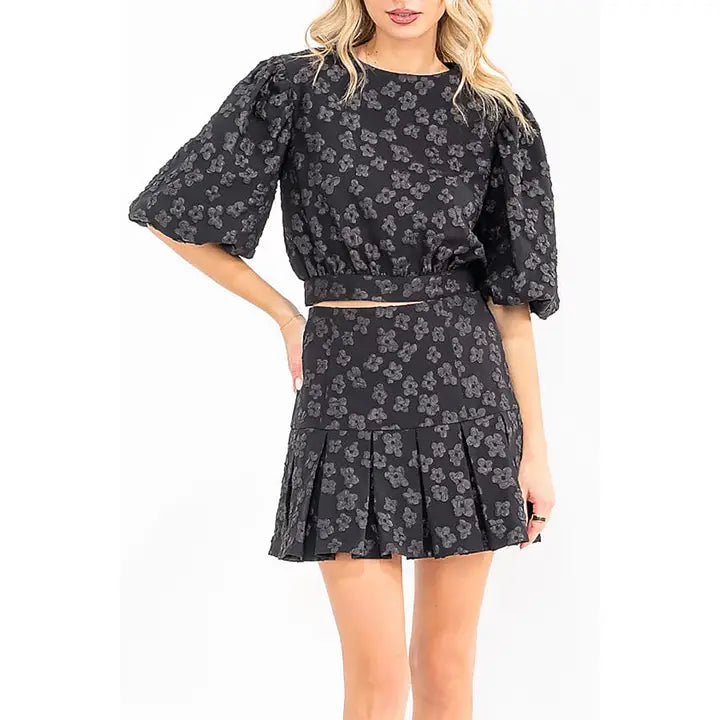 black floral 2 piece set