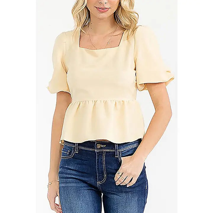 Butter Yellow Peplum top