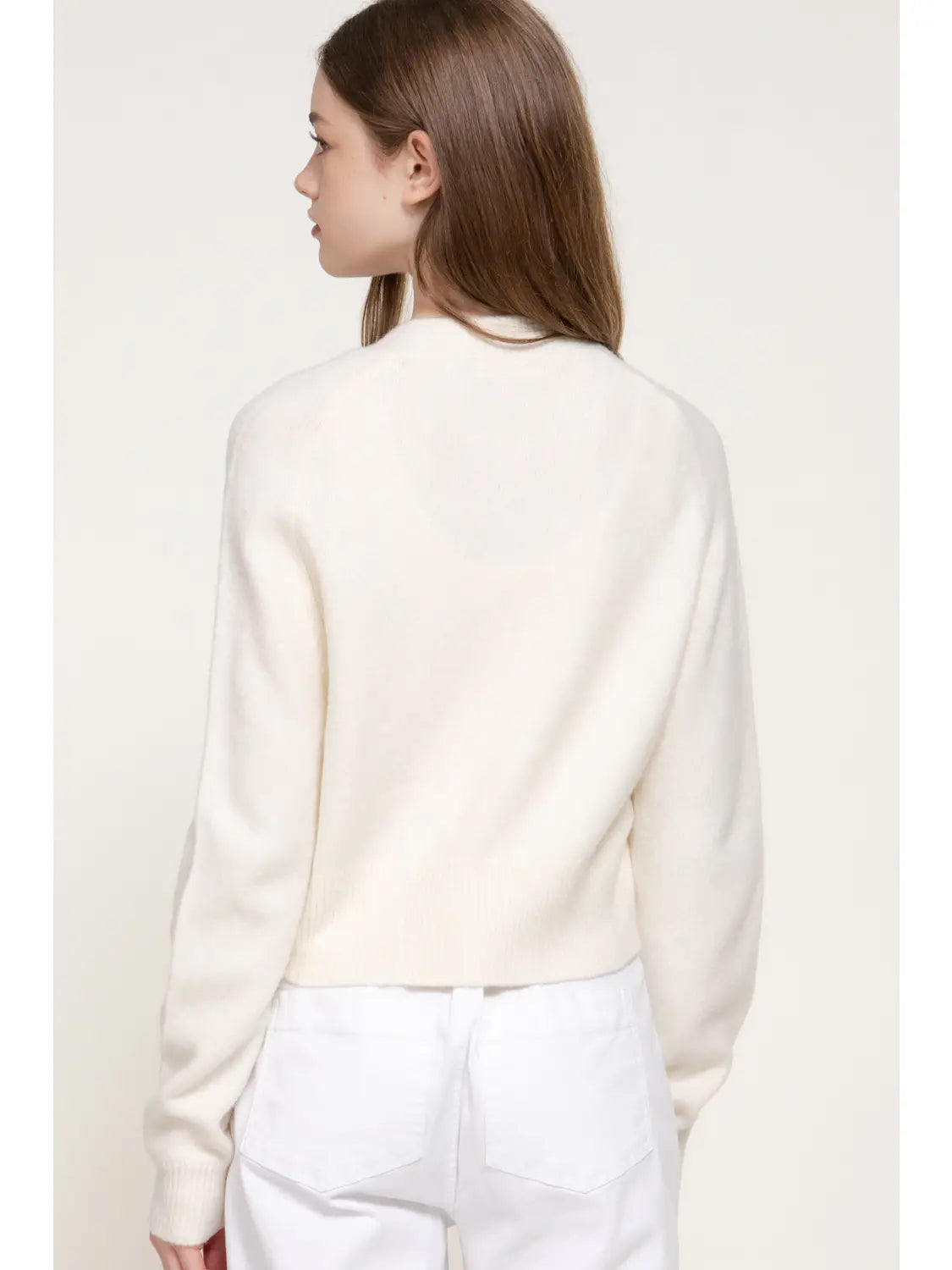 Long Sleeve Round Neck Button Down Sweater Cardigan