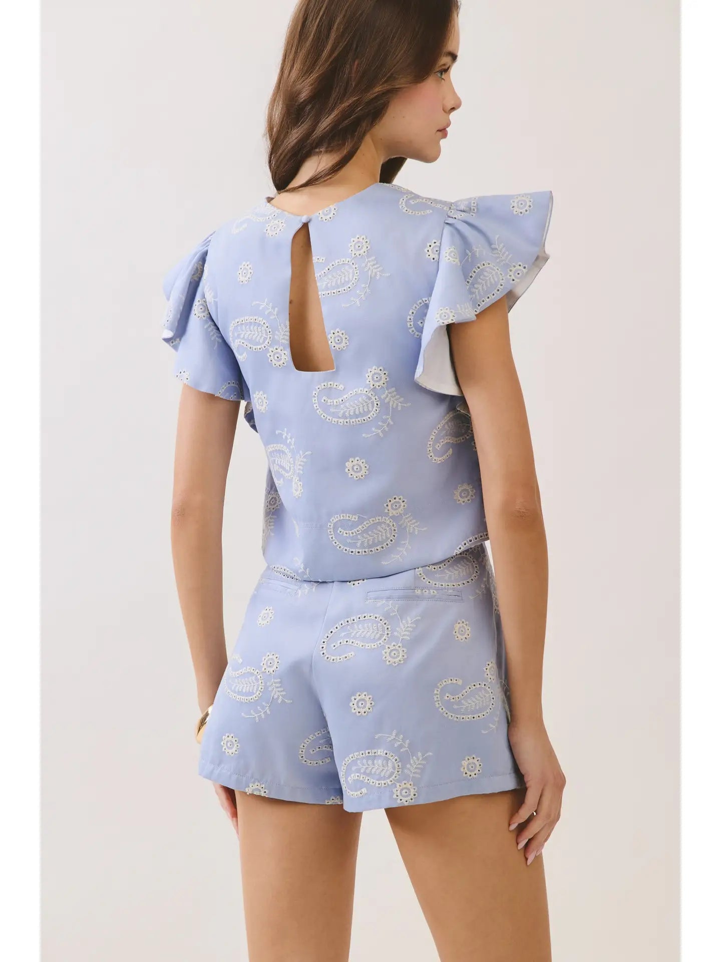 Eyelet Embroidered Flutter SET