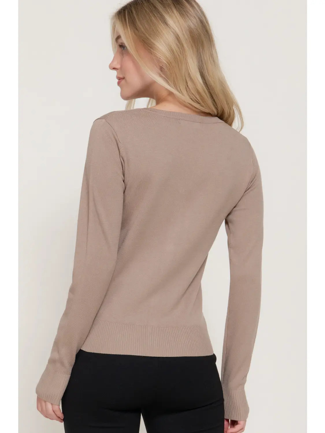 Long Sleeve V-Neck Button Down Sweater Cardigan