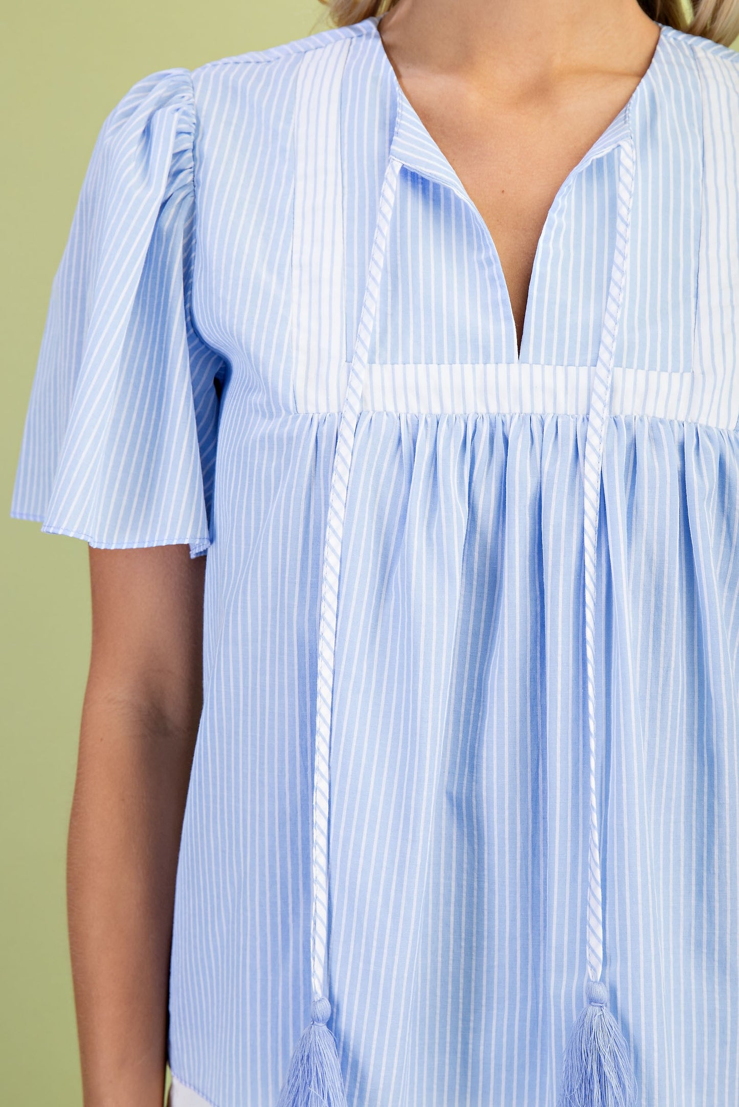 Mixed Stripe Short Sleeve Top