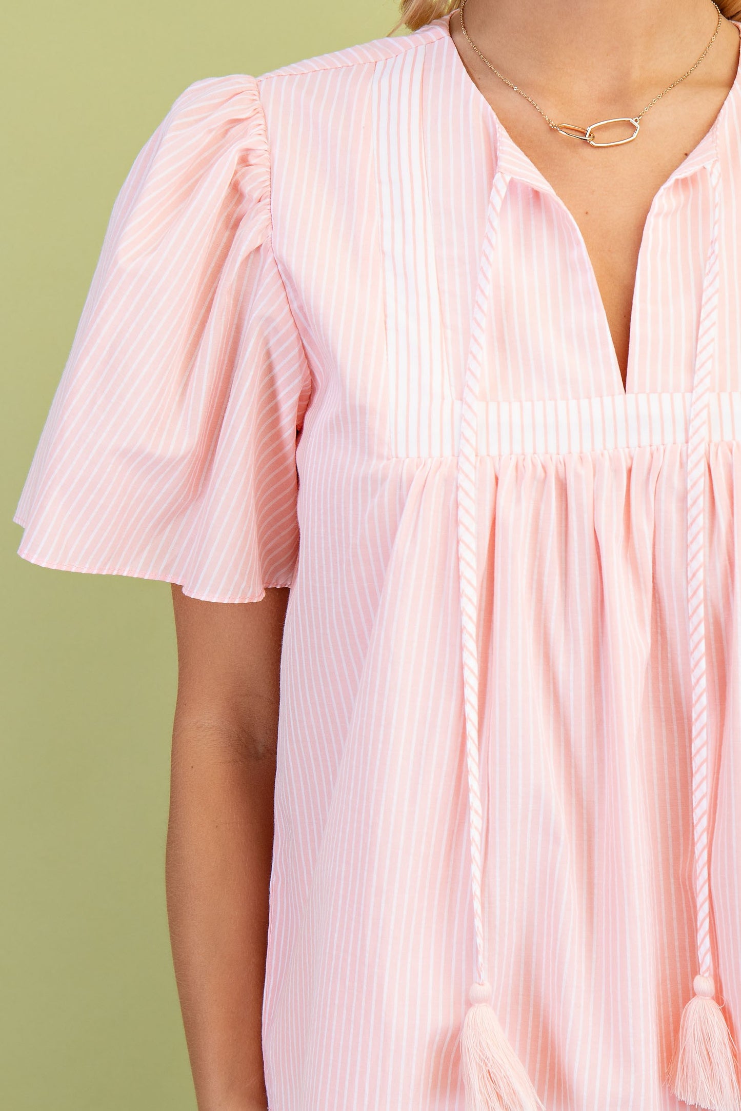 Mixed Stripe Short Sleeve Top