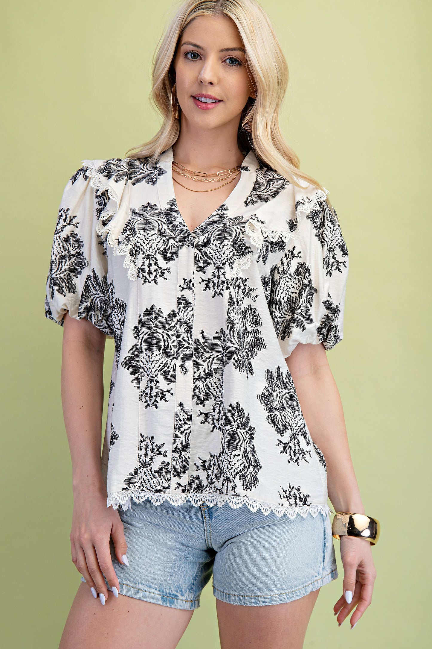 Floral Print Button Up Shirt