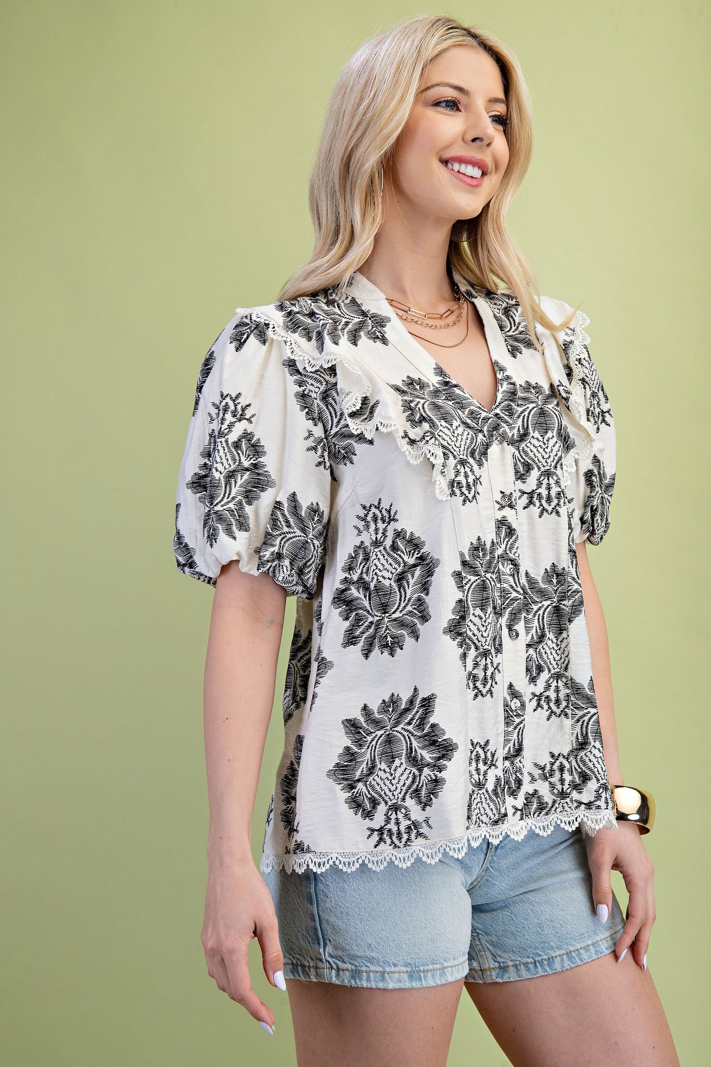 Floral Print Button Up Shirt