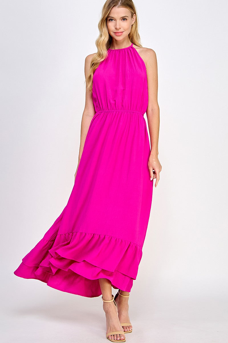Solid maxi dress