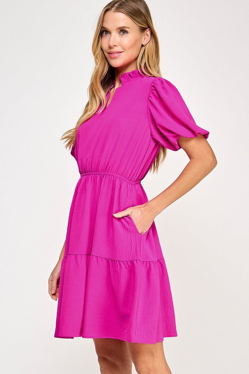 Solid tiered dress