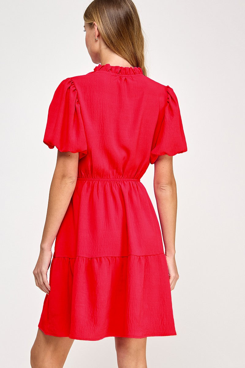 Solid tiered dress