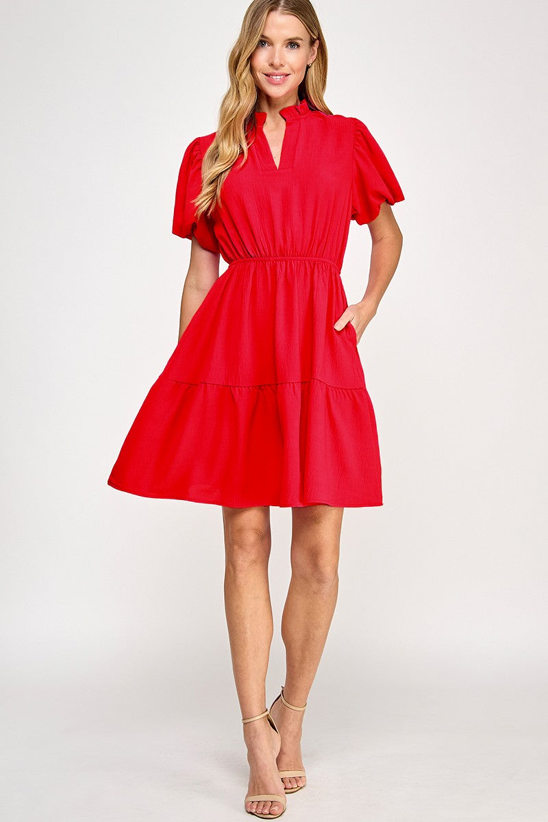 Solid tiered dress