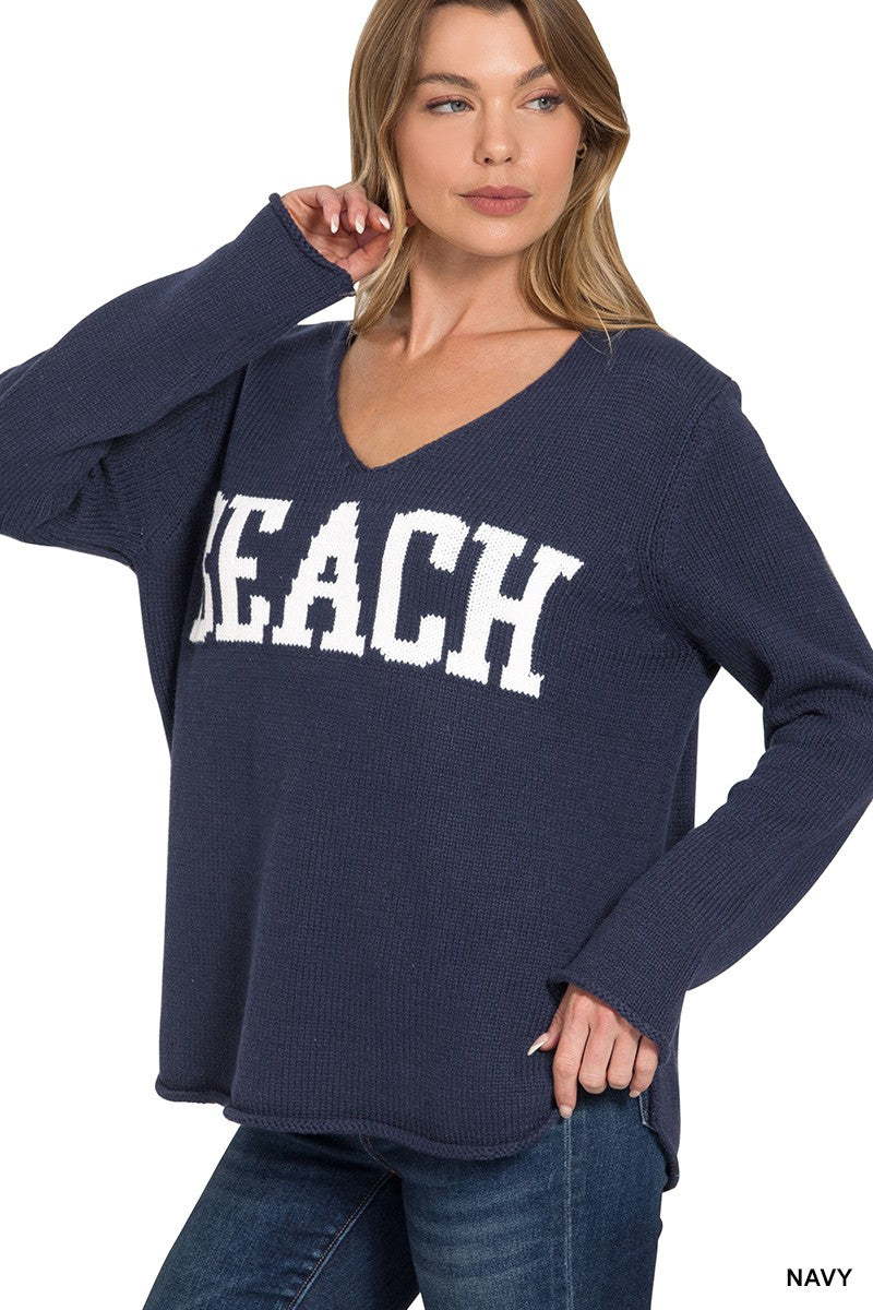 Beach V Neck Sweater