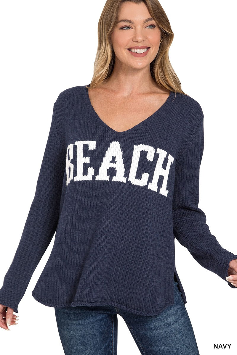 Beach V Neck Sweater