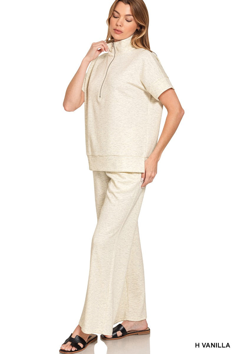 Scuba High Neck Half Zip Top & Pants Set