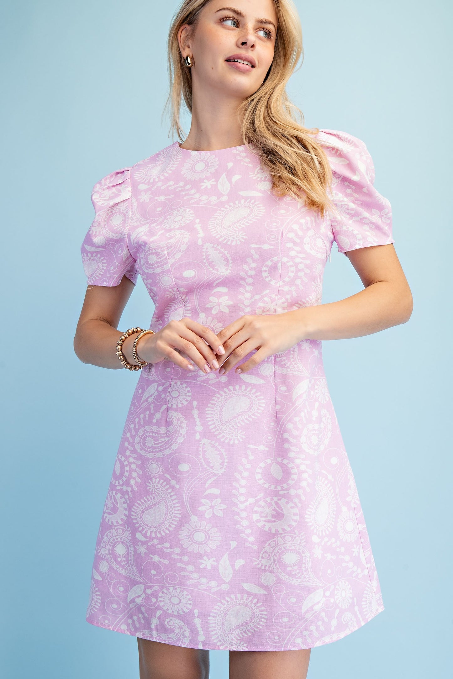 Floral Paisley Print Mini Dress
