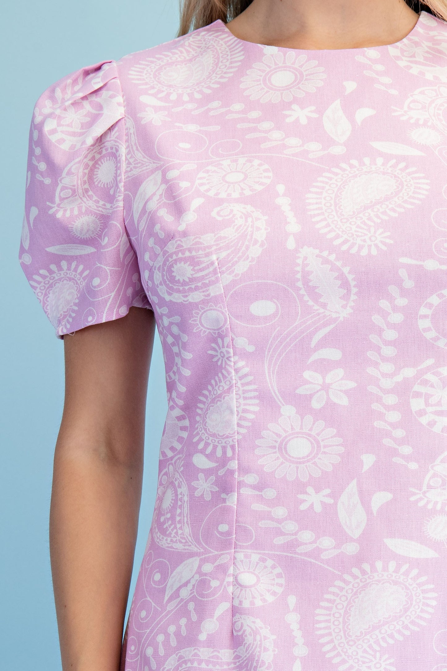 Floral Paisley Print Mini Dress