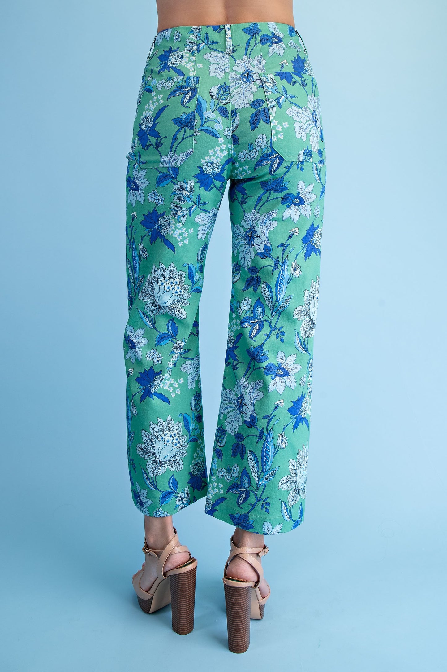 Floral Ankle Cropped Pants