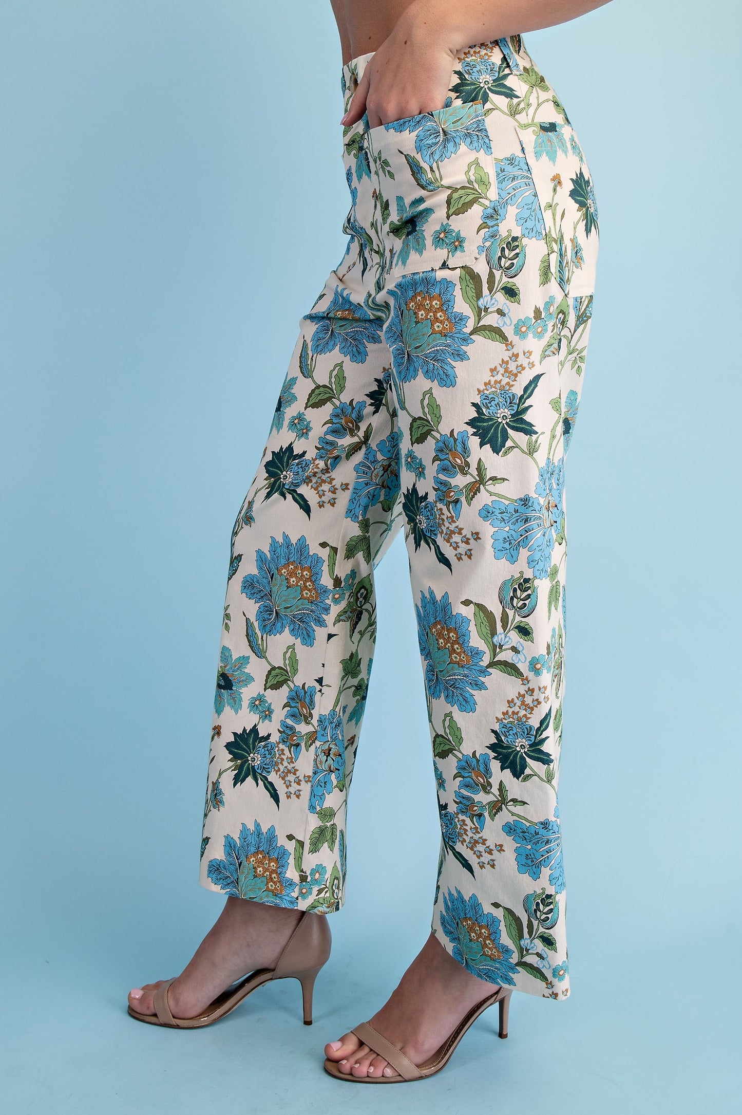 Floral Ankle Cropped Pants
