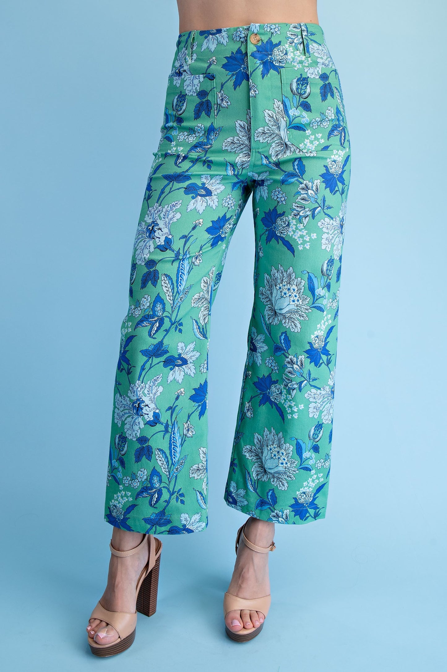Floral Ankle Cropped Pants
