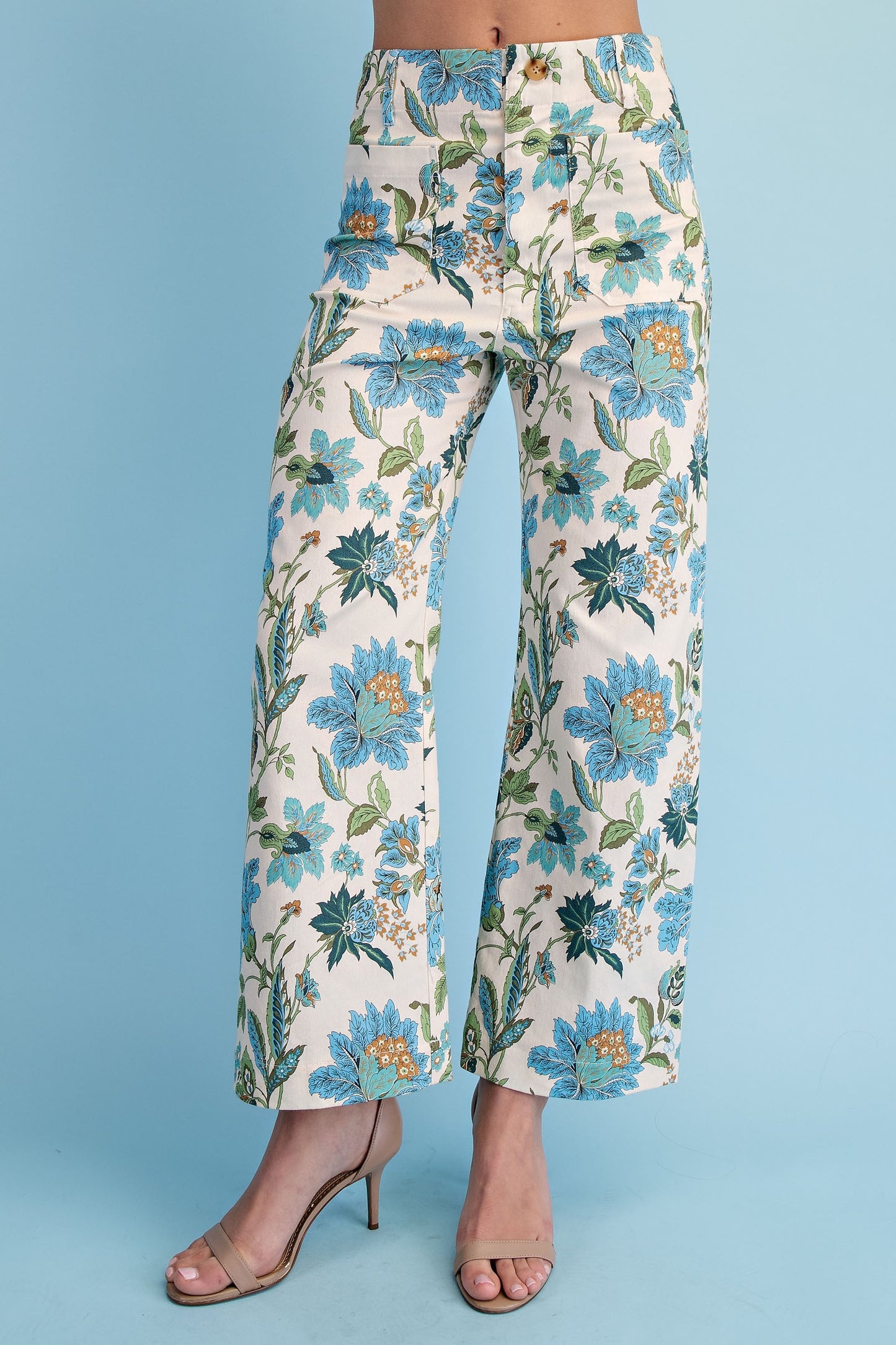 Floral Ankle Cropped Pants