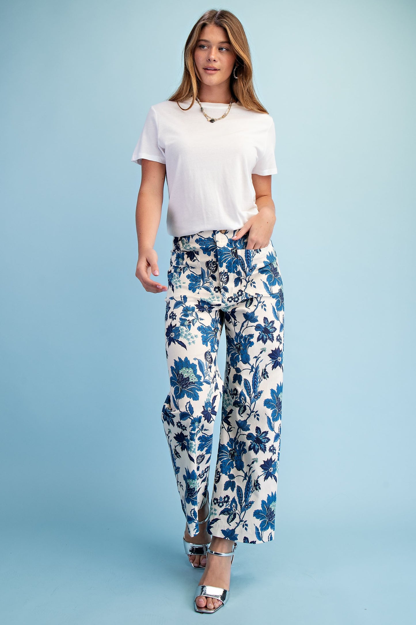 Floral Ankle Cropped Pants