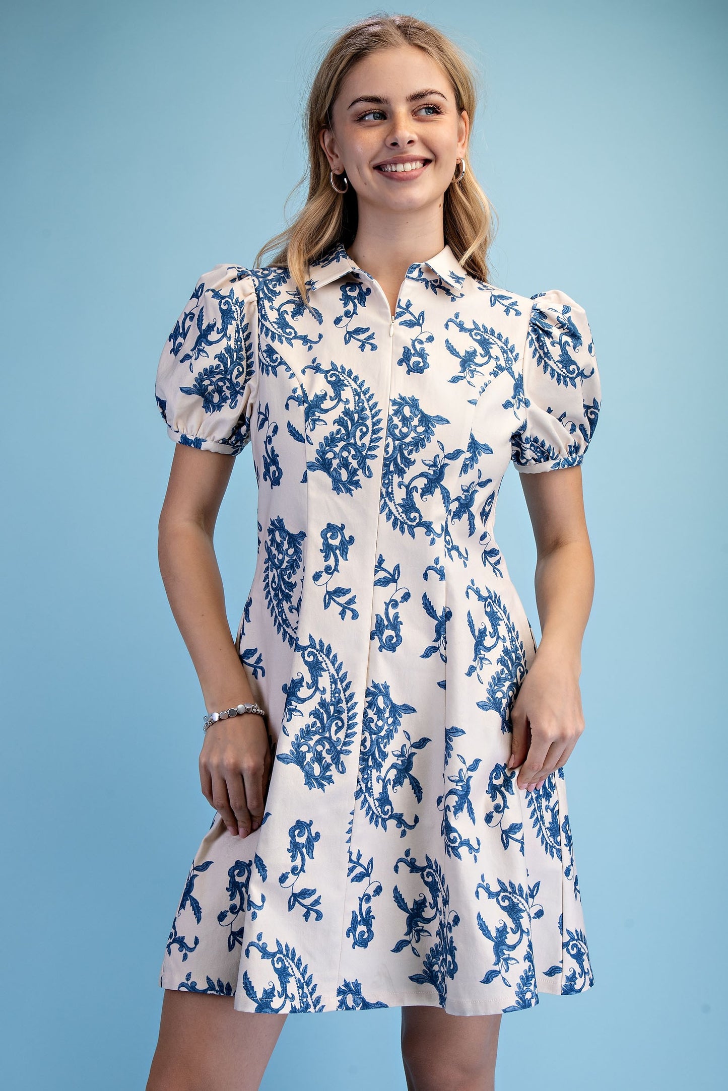 Printed A-line Mini Dress