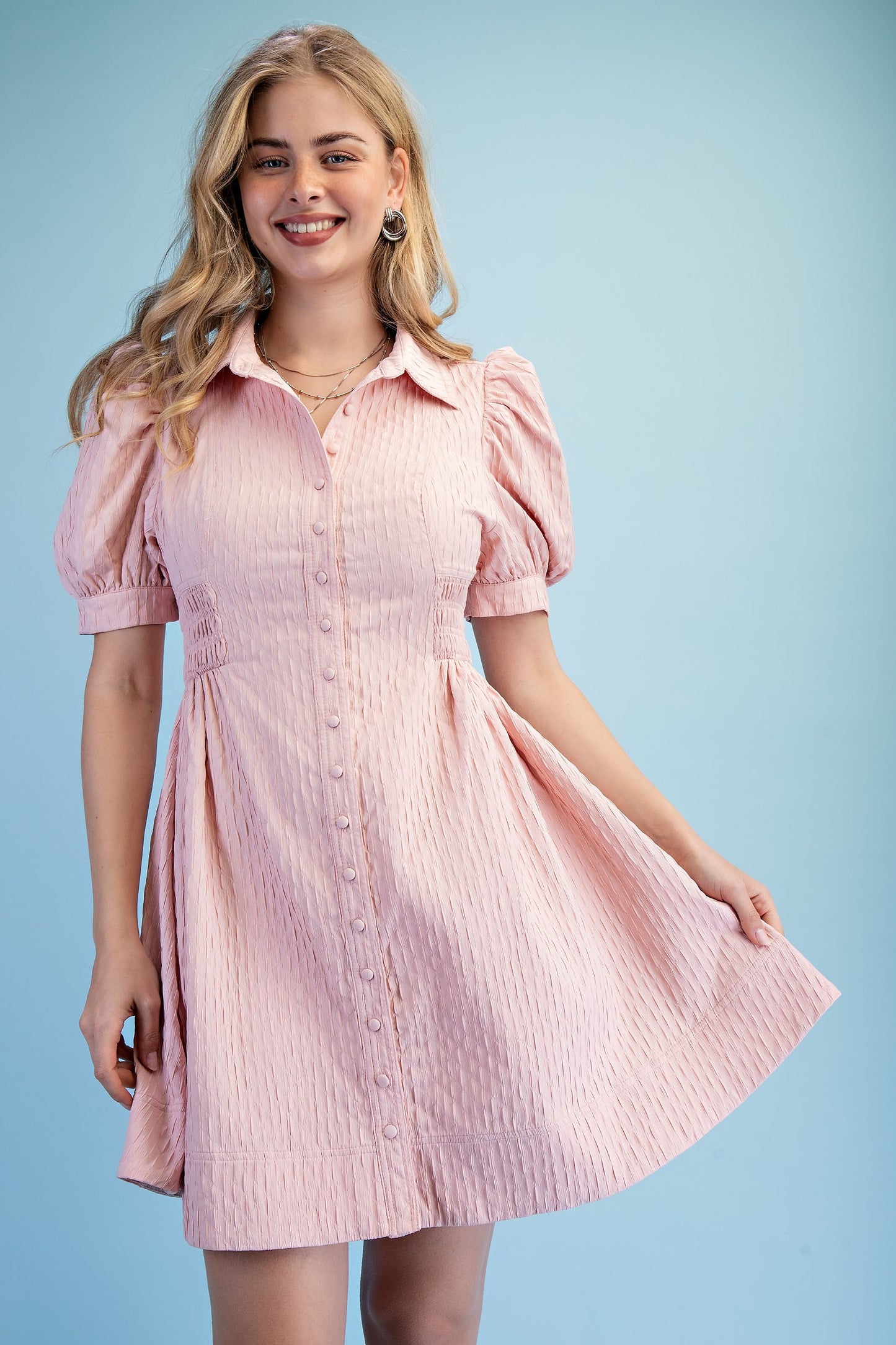 Textured Shirt Dress